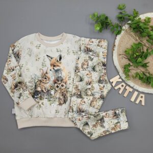 Komplet Bluza Panel Zajączek Lisek i Sowa