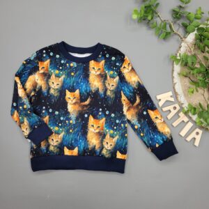 Bluza Rudy Kot Na Granatowym Tle