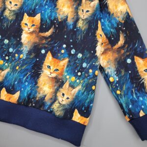 Bluza Rudy Kot Na Granatowym Tle - obrazek 2