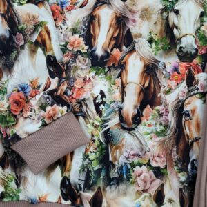 Bluza Konie i Kwiaty Brąz - obrazek 3